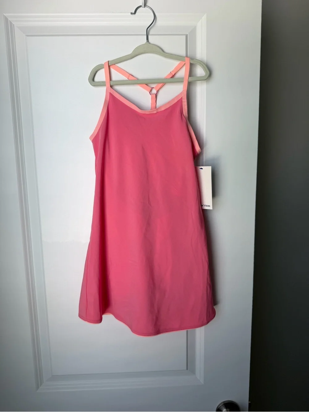 Girl’s Outdoor Voices Exercise Dress UPF 50+ Built-In Liner Pink Racerback 6/6X